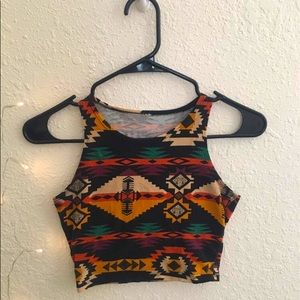 Boho Pattern Crop Tank Top